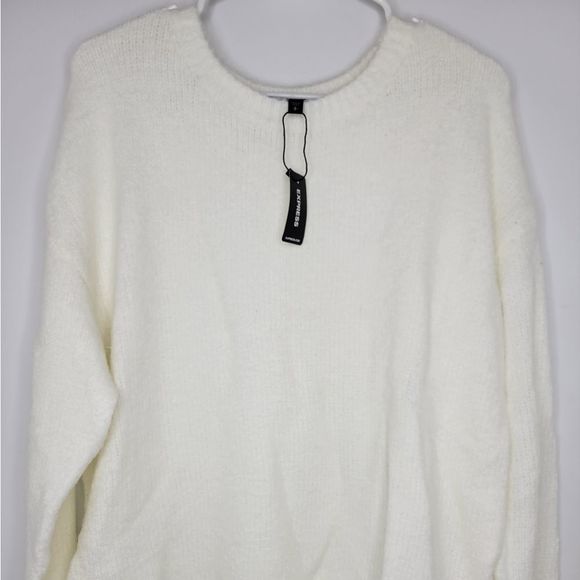 Express Ivory Oversized Sweater in Size Small - Picture 2 of 2